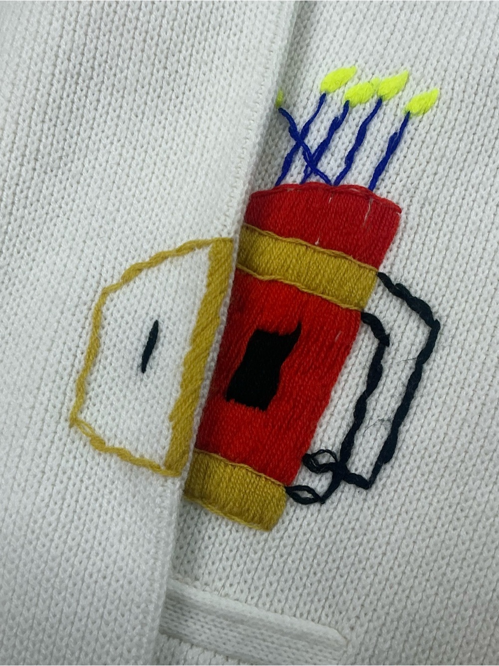 Vintage 1960s LeRoy Golf-Themed acrylic stitched Cardigan Sweater women’s S/M - Picture 2 of 6